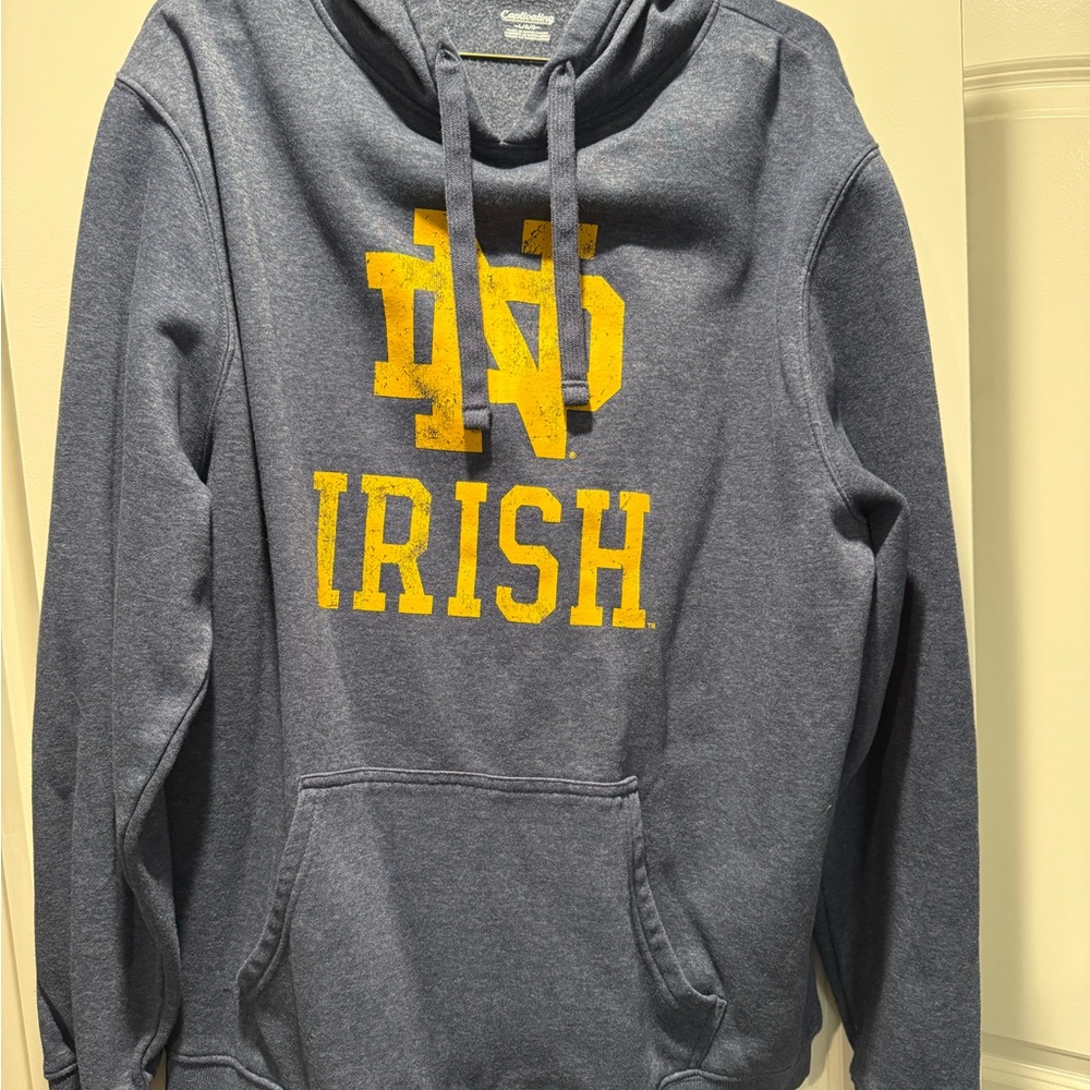 Champion Men's Blue Hoodie with Yellow Graphic